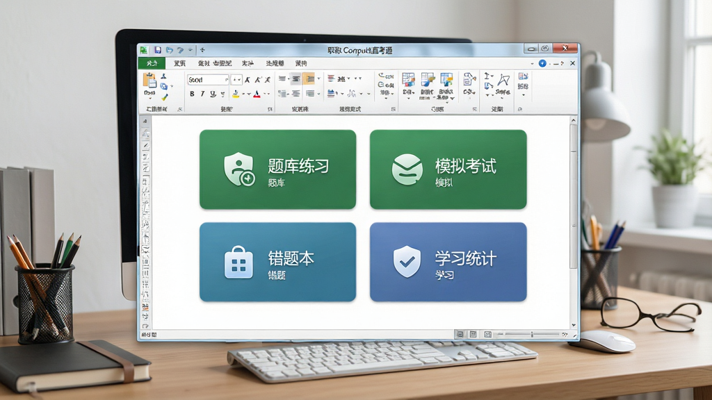 һ��չʾְ�Ƽ����ֱ��֮ͨExcel�����������ͼƬ�������������������ڣ���������ʾ�����ϰ��ģ�⿼�ԡ����Ȿ��ѧϰͳ���ĸ����ܿ�Ƭ������������İ칫���棬���дʵ������ϸ�ڷḻ�����ʸɾ����޶���Ԫ��