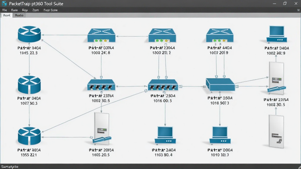 һ����������ͼ�Զ����ɵĻ��棬PacketTrap pt360 Tool Suite������������ʾ���·���������������ն��豸ͼ��ͨ���������ӣ��豸�Ա߱�עIP��ַ������Ϊǳ��ɫ�������רҵ����������