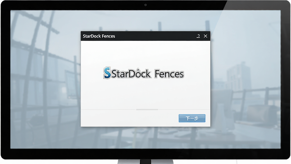 ������Ļ����ʾStarDock Fences�İ�װ�򵼽��棬�����࣬��