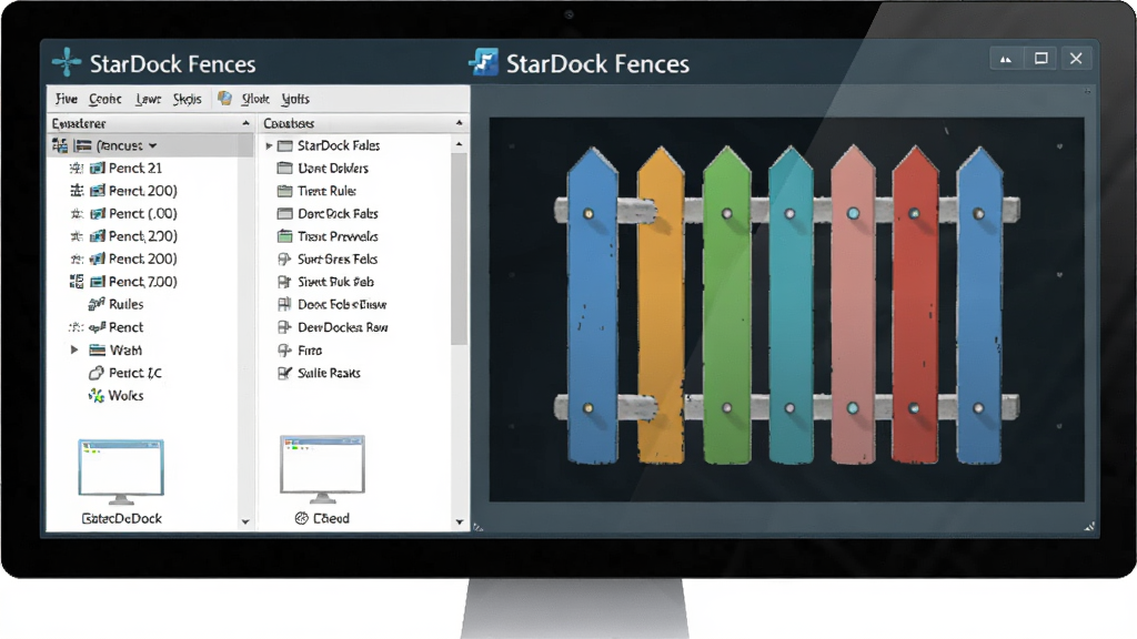 ������Ļ����ʾStarDock Fences���Զ��������ý��棬����ǹ����б����Ҳ���դ��Ԥ��ͼ����������