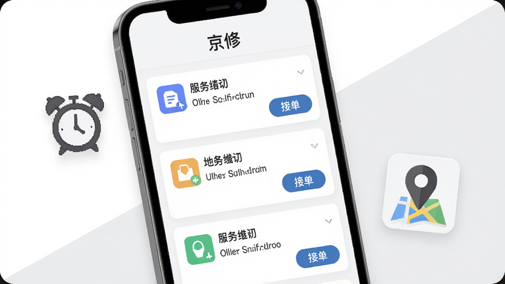 ����APP�������ͽ��棬��������Ϊ�ֻ���Ļ����Ļ����ʾ���������Ƭ���У�ÿ����Ƭ���з�������ͼ�ꡢ��ַ��Ϣ�ͽӵ���ť���ֻ��Ա������Ӻ͵�ͼ��λͼ����Ϊ����Ԫ�أ�����Ϊ��ɫ��ǳ��ɫ���䣬������¼�Լ��ϸ�����������ʸɾ����޶���Ԫ�أ���Ļ�Ϸ�������