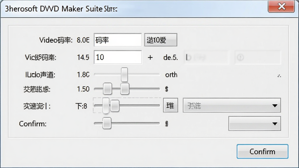 һ�Ų������������дͼ�������ǡ�3herosoft DVD Maker Suite����������öԻ��򣬲���Ϊ�������е�ѡ���б���������Ƶ���ʡ���Ƶ�������ֱ����������Ű���������Ϊǳ���ʸз磬ϸ�ڰ�����ֵ����򡢻�������ȷ�ϰ�ť�����ʸ��壬����ɾ����޶���Ԫ��