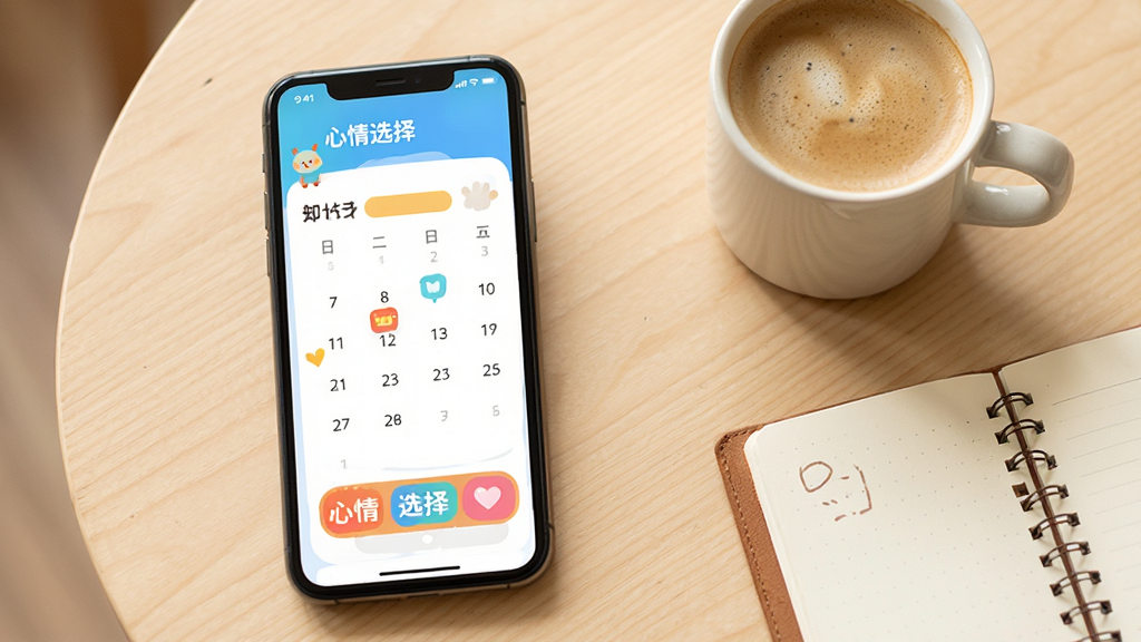ȤȤʱ��Ӧ����Ȥζ����ģ��Ľ���չʾͼ���ֻ���Ļ����ʾ������������ѡ����壬������ɫ���õ������ۡ������������ƽ�ӽǶȣ�����Ϊǳɫľ�����棬�Ա߷���һ�����Ⱥ�һ��С�ʼǱ��������ܰ������Ű����࣬����ϸ��ɾ���ͻ���������õķ�Χ��