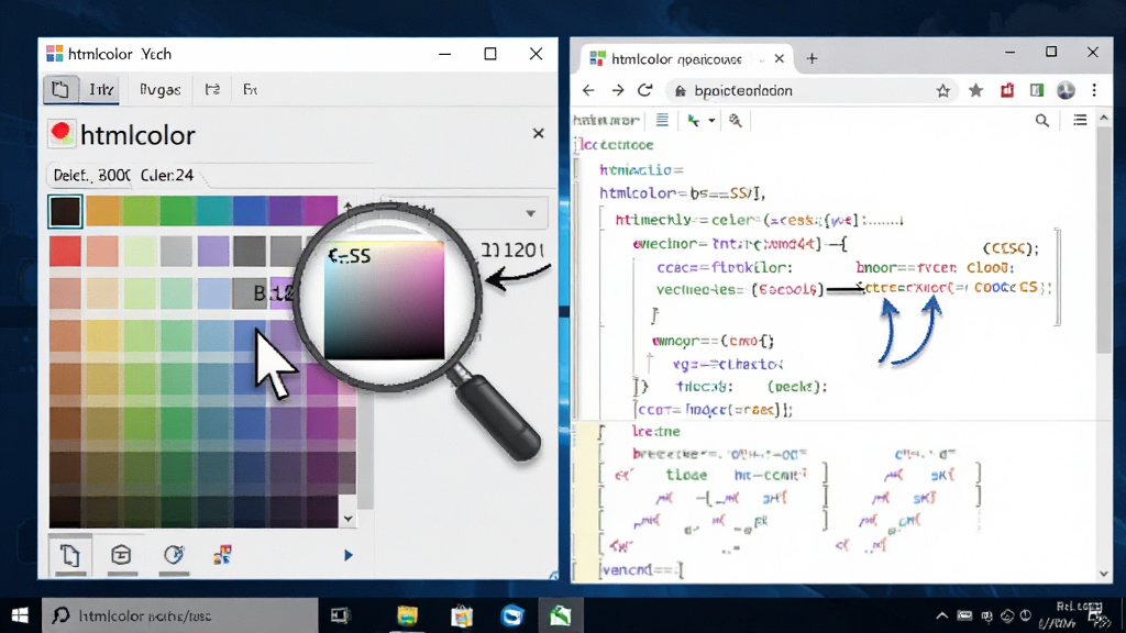 Htmlcolor������Windows�����ϵ�ʹ�ó���ͼ������Ϊ������������ҳ��Ƹ岢����ʾ������Ϊ���Htmlcolorȡɫ��塢�Ҳ��������ҳ������棬�Ű�������Ҷ��սṹ�����Ϊ��ʵ�칫������ϸ�ڰ������ָ��ָ����ɫ���顢ȡɫ�Ŵ�ԲȦ��ɫ����ֵ�Ա�ע��ͷָ��CSS���룬���������ɾ��޶���Ԫ��