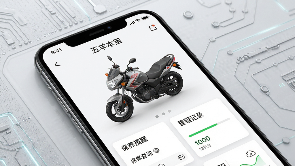 ������APP�����������ܽ���չʾͼ����������Ϊ�ֻ���Ļ��д����Ļ����ʾһ��������Ħ�г�����άģ���뱣��״̬��Ƭ���������������ѡ������޲�ѯ������̼�¼�������ֱ�ǩ������Ϊǳ��ɫ�Ƽ����������ּ�����������רҵ�ɿ���ϸ��ͻ��������������չʾ�����ʸ��壬�ɾ����޶���Ԫ��