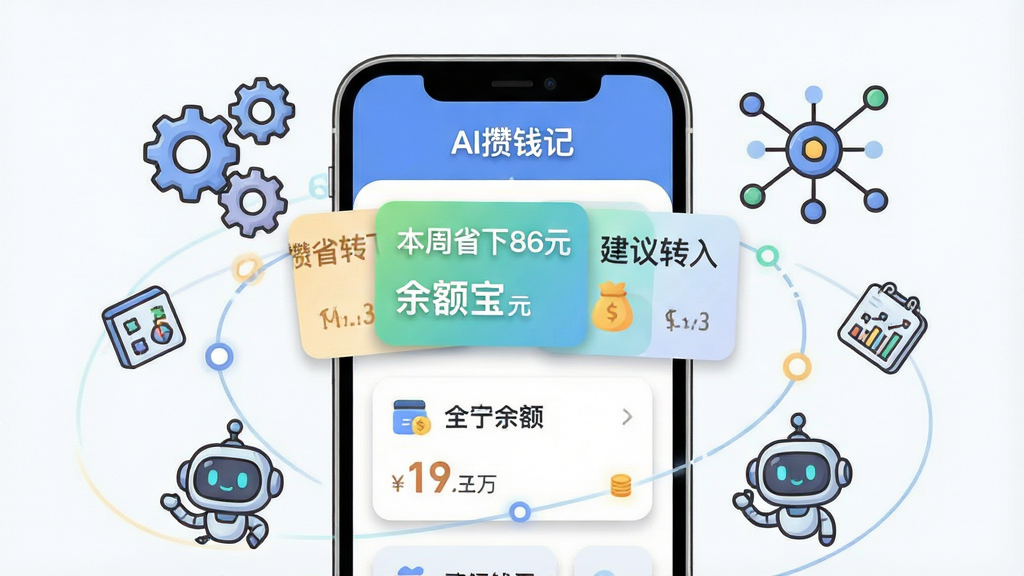 һ��չʾAI��Ǯ��AI���������ͼƬ����������Ϊ�ֻ���Ļ����Ļ����ʾ��AI��Ǯ�ǡ����ƺͶ�����ݿ�Ƭ����Ƭ��д�С�����ʡ��86Ԫ��������ת����������������Χ�����ų��֡����ݽڵ㡢С������ͼ�꣬����Ϊ�ֻ����С�ͼ�껷�ƣ����Ϊ��ͨ�Ƽ��磬ϸ���Ͽ�Ƭ��Բ����ǳɫ��Ӱ�����������ɾ��޶���Ԫ��