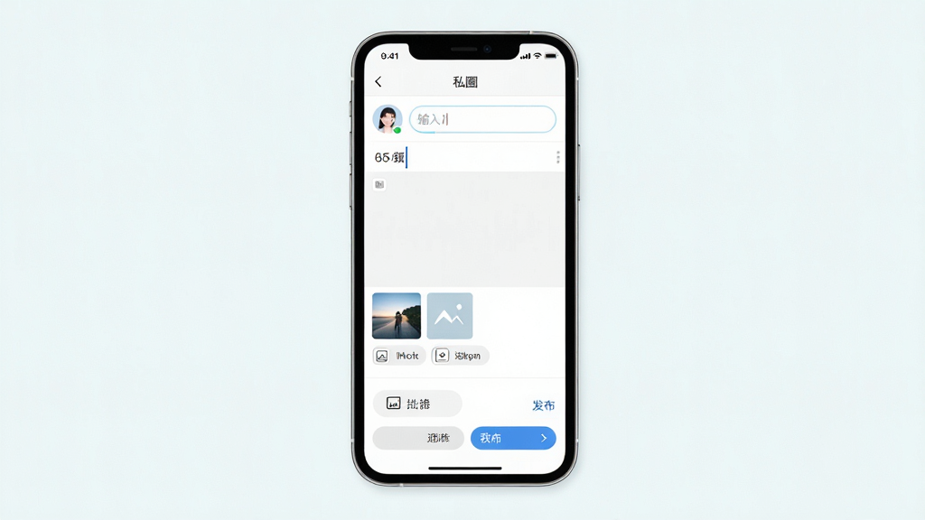 һ�š�˽Ȧ��Ӧ�ö�̬����ҳ���ʾ��ͼ�������������ֻ���Ļ����Ļ����ʾͼ�ı༭�����Ϸ����û�ͷ����������·���ͼƬ�ϴ���ť�뷢��ѡ�����Ϊ���½ṹ���Ű��������������ǳɫ��ϸ�ڰ������������ꡢͼƬ����ͼ���ɼ���Χѡ���ǩ�����ʸ��壬�ɾ����޶���Ԫ��