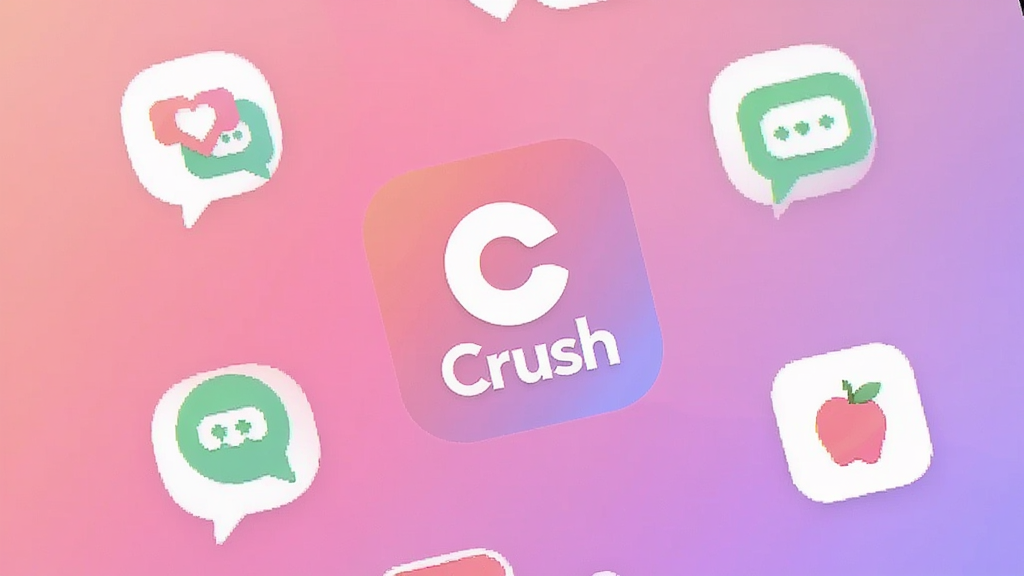 一张展示Crush应用主界面的手机屏幕截图,画面中央是应用Logo和名称