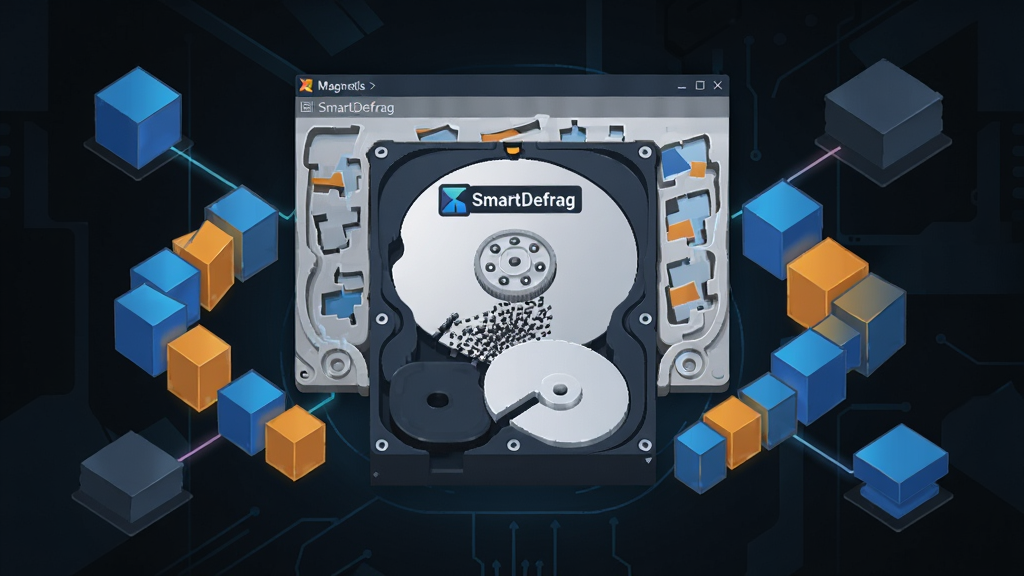 һ��չ�ֵ���Ӳ���ڲ��ṹ�ĿƼ��в廭�����������Ǵ��С�SmartDefrag����־�Ĵ�����Ƭ�������棬��Χ�����Ŵ���������Ƭ����ɫ�ͳ�ɫ���η��飬���ڱ������������������������ɫ�Ƽ�����з�����������Ӹ�������������ɾ����࣬���ʸ��壬�޶���Ԫ��