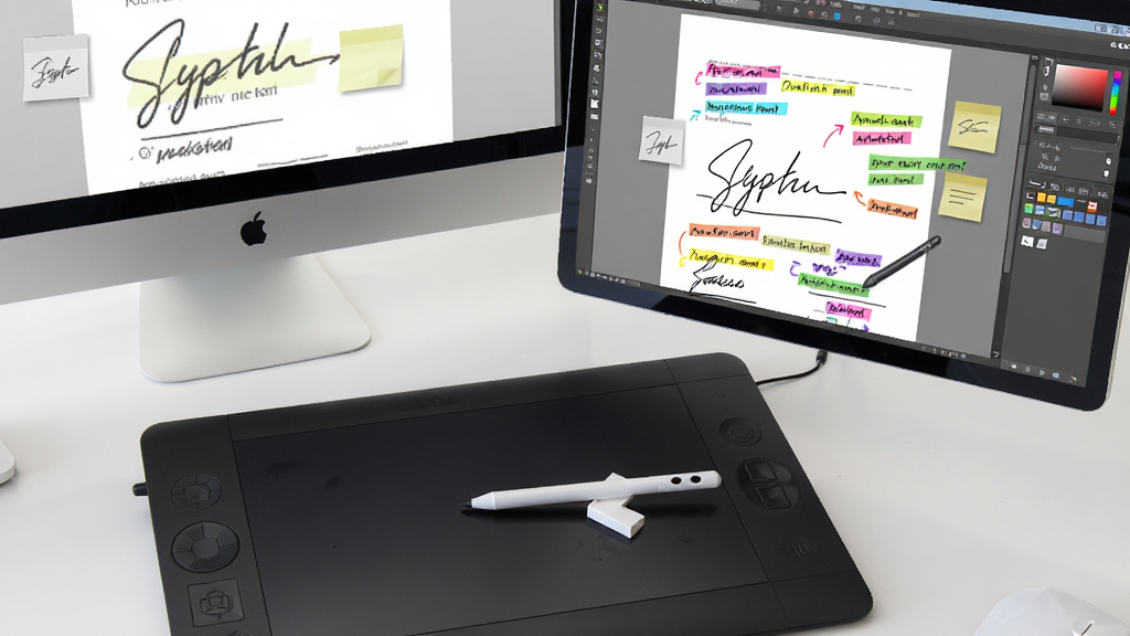 �ĵ�ͨPDF�༭��ע����ǩ�����ܽ��棬������һ����λ���Ϸ���һ֧��д�ʣ��Աߵ�����Ļ��ʾPDF�ĵ����Ѳ�����дǩ���Ͷ����ɫע�ͱ�ǣ�����Ϊ���泡�����ģ��Ű�ͻ��ǩ������עԪ�أ����Ϊ����칫�磬ϸ�ڰ�������ɫ�顢��ǩͼ�ꡢǩ���ʼ��ȣ���������������ɾ����޶���Ԫ��