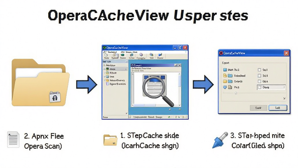 һ��չʾOperaCacheViewʹ�ò����ʾ��ͼ�������Ϊ�������֣����Ϊ��ѹ�ļ���ͼ�꣬�м�Ϊ����ɨ����棬�Ҳ�Ϊ�����ļ��Ի��򣬲���Ϊ���������Ű棬���Ϊ�̳�ͼ����ϸ�ڰ�����ͷָʾ�������ź�������������ͼ�������������ɾ����޶���Ԫ��
