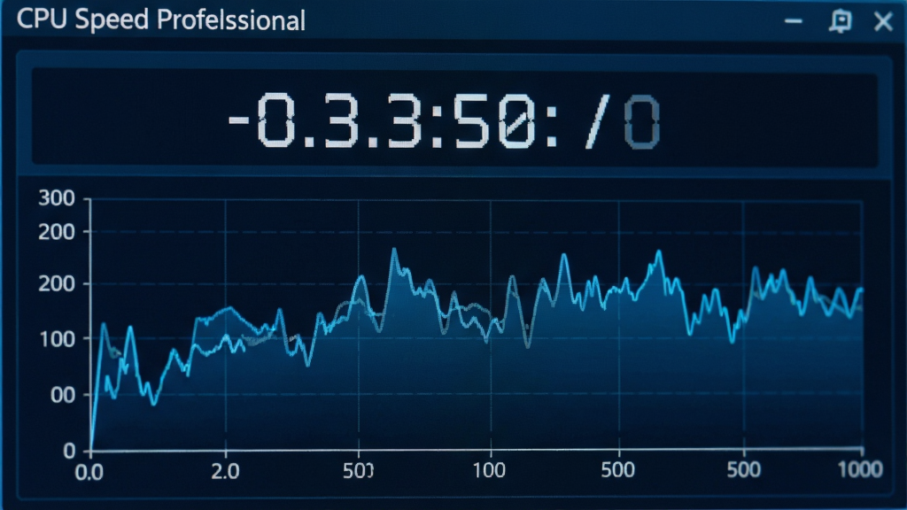 CPU Speed Professional ����������д������ΪʵʱƵ�ʼ��ͼ��������Ϊ�Ϸ���ʾ��ǰƵ����ֵ���·�Ϊ�������ߣ��Ű����������Ϊ�Ƽ�������ϸ�ڰ���Ƶ�����֡�ʱ��������߲����������������ɾ����޶���Ԫ��