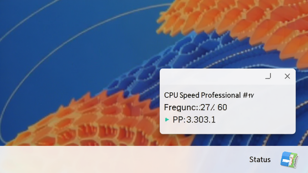 CPU Speed Professional ��ϵͳ���������е�״̬������Ϊ���½�����ͼ��������С��������Ϊ���汳����������Ϣ���Ű��࣬���Ϊ��������ϸ�ڰ�������ͼ�ꡢƵ��С�ֺ������ֽ�������������ɾ����޶���Ԫ��