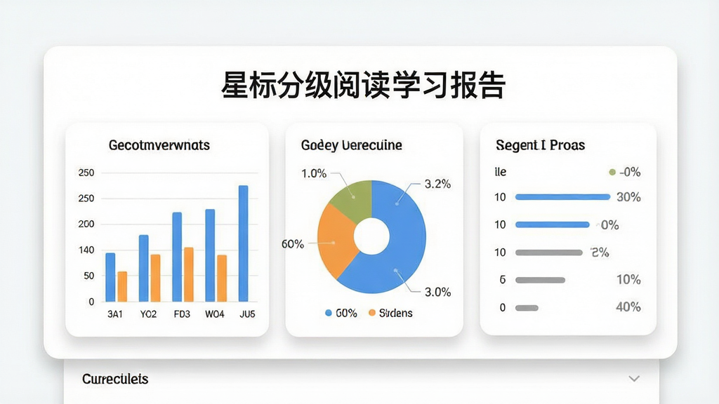 一份设计精美的英语阅读学习报告界面,标题写着
