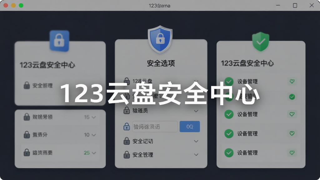 ����Ϊ123���̰�ȫ���Ľ��棬����Ϊ���п�Ƭʽ���У��Ű�Ϊ�Ϸ�����ͼ���·���ȫѡ���б������Ϊ�������磬ϸ�ڰ�������ͼ�ꡢ��֤��������豸�����б�����ɫ��ȫ��ʶ�����������ɾ��޶���Ԫ�أ������д����֡�123���̰�ȫ���ġ�