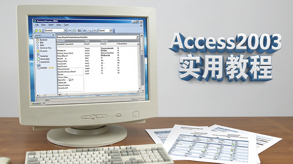 电脑屏幕上展示着Access2003的员工信息管理窗体,旁边有