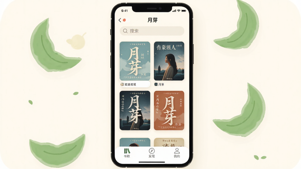 画面中央是一部竖屏智能手机,屏幕上显示一款名为