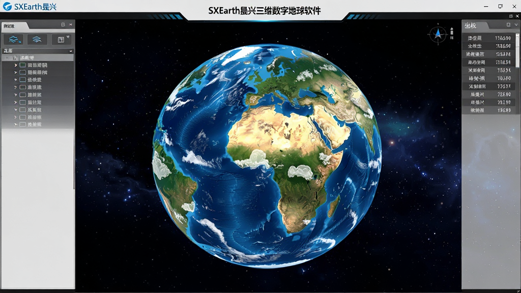 һ��չʾSXEarth������ά���ֵ��������������ͼƬ������������һ�Ÿ߾�����ά����ģ�ͣ���ɫ��������ɫ��½�����ɼ������������Ӱ�ɫ�Ʋ�����������Ϊ��ɫ�ǿգ����������ͼ�������壬�Ҳ���������Ϣ����������Ƽ���ǿ�������������ɾ��޶���Ԫ��