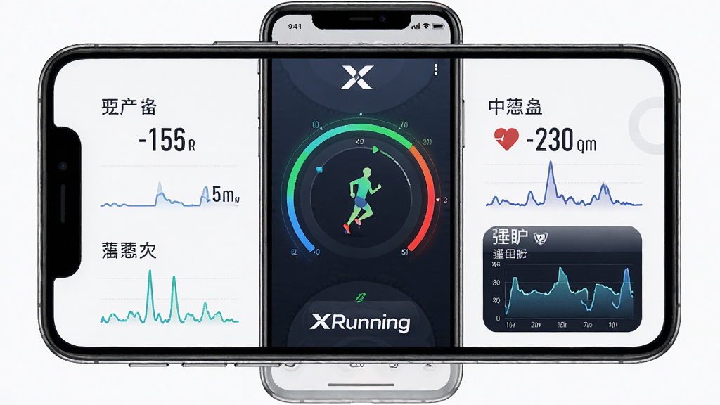 һ��չʾXRunning���������ͼƬ������Ϊ�ֻ���Ļ��ʾ�˶������Ǳ��̣�����Ϊ���ĶԳƣ��Ű��࣬���Ƽ��У�ϸ�ڰ������������ʡ�˯��ͼ�������ʸ��壬�ɾ����޶���Ԫ�ء�