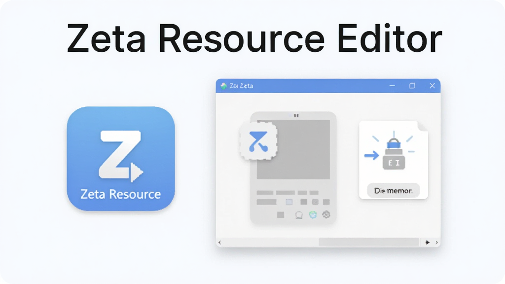 һ��չʾZeta Resource Editor��������ص��ͼƬ������Ϊ������װ��ɺ�������ݷ�ʽͼ��ʹ򿪵ļ����棬����Ϊ������ʾ�����Ϊ��ˬ������ϸ�ڰ���ͼ����ơ�������ɫ��͡�ռ���ڴ�С��ʾ��Ԫ�أ����������ɾ��޶���Ԫ�أ�ͼƬ�б�ע