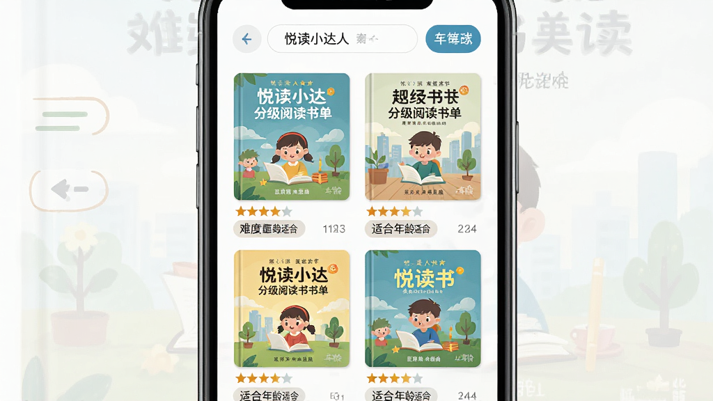һ��չʾ���ö�С���ˡ��ּ��Ķ��鵥���ܵĽ���ͼ������Ϊ�ֻ���Ļ����Ļ����ʾ����鼮�������г�����ÿ�������·����Ѷ��Ǽ����ʺ������ǩ������Ϊ���½ṹ��������ɸѡ��ť�����Ϊ��ƽ����ƣ�ϸ�������ɫ�ʷḻ�����ʸ��壬�ɾ����޶���Ԫ��
