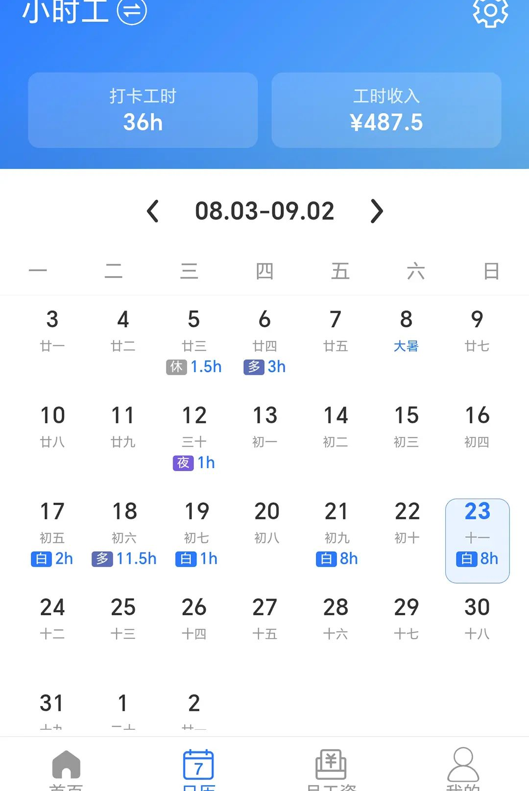 记薪册1.0.0 记工算薪