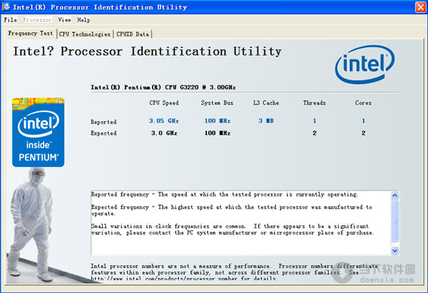 Intel英特尔Processor Identification Utility工具 界面 检测结果