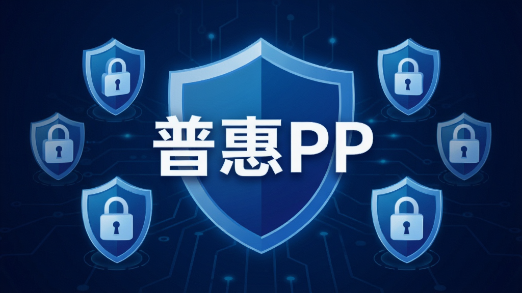 普惠PP数据安全保护示意图,画面中央显示软件名称
