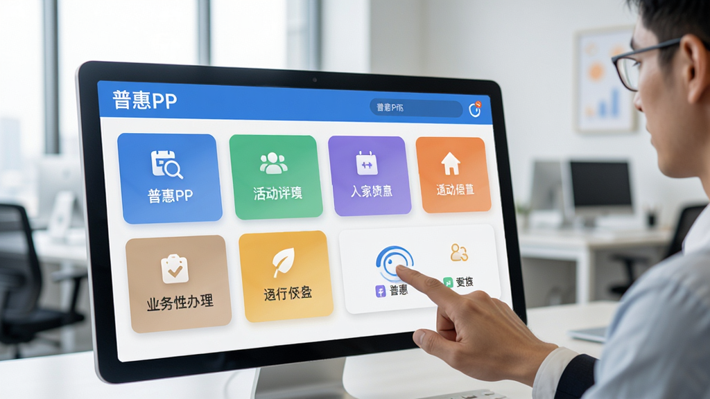 普惠PP一站式业务办理界面,画面中显示软件名称