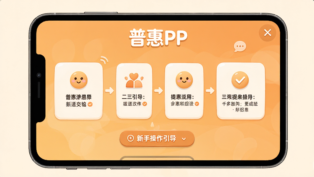 普惠PP新手操作引导界面,画面中显示软件名称