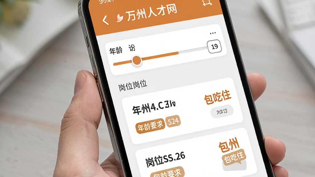 �����˲������乤��λɸѡҳ�棬�ֻ���Ļ��ʾ����ɸѡ����͸�λ�б�����λ��Ƭ��������Ҫ���ǩ������Ϊ���½ṹ�����Ϊ��ů�Ȼ�ɫ�����ϻ���ƣ�ϸ�ڰ��������塢�򻯰�ť������ס��ǩ�����ʸ��壬�ɾ����޶���Ԫ��