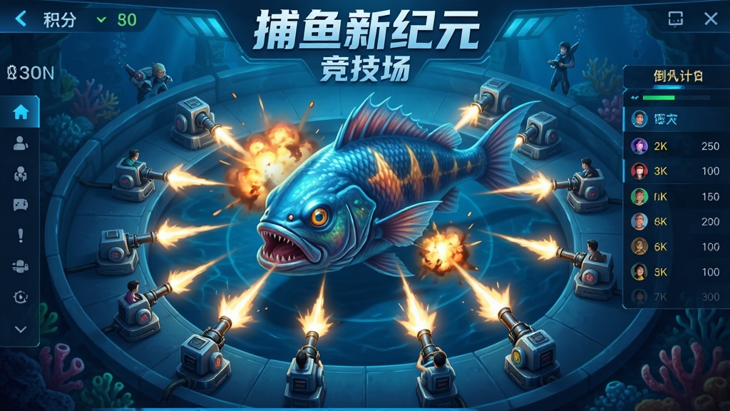 ��������Ϊһ������������棬������ʾ�޴��BOSS��������Χ�ж��������̨ͬʱ���𣬲��ֲ��ø��ӽǶȣ��Ű涥����ʾ�������¼�Ԫ�����������⣬���Ϊ�羺�Ƽ����뺣��������ϣ�ϸ�ڰ����������֡�����ʱ�����а��������ը��Ч������Ϊ4K�����塢�ɾ����䡢������Ԫ��