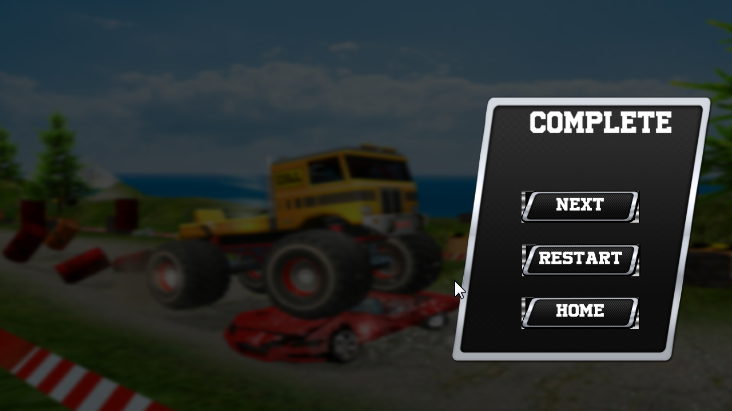 怪物越野车驾驶游戏手机版(Monster Truck Rampage)冲撞障碍物得分画面