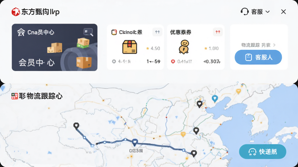 ��������Ϊ������ѡApp�Ļ�Ա�������������ٽ��棬����Ϊ���·������Ϸ�չʾ��Ա�����Ż�ȯ���·�չʾ��ݵ�ͼ�켣�����Ϊ��ƽ���Ƽ��磬ϸ�ڰ�������ͼ�ꡢʱ���ᡢ�ͷ���ť��Ԫ�أ����ʸ��壬�ɾ����޶���Ԫ��