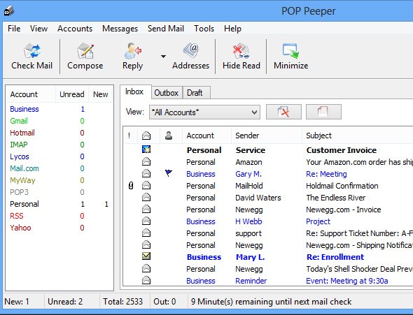 POP Peeper 邮件检测工具 界面截图 安卓版