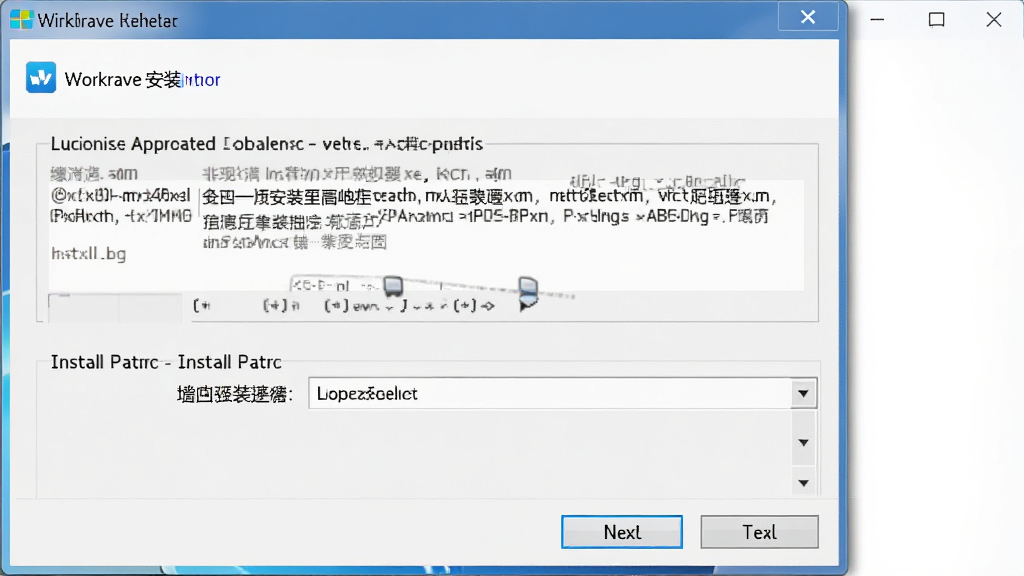 Workrave安装向导界面,主体为安装窗口,布局居中,排版简洁,风格Windows安装程序,细节包括下一步按钮、许可协议、安装路径选择,画质清晰,干净,无多余元素。