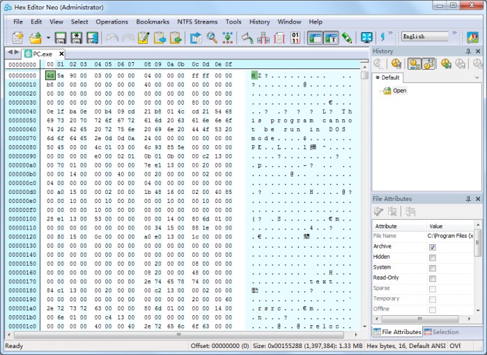 Free Hex Editor Neo 十六进制编辑器 界面 功能