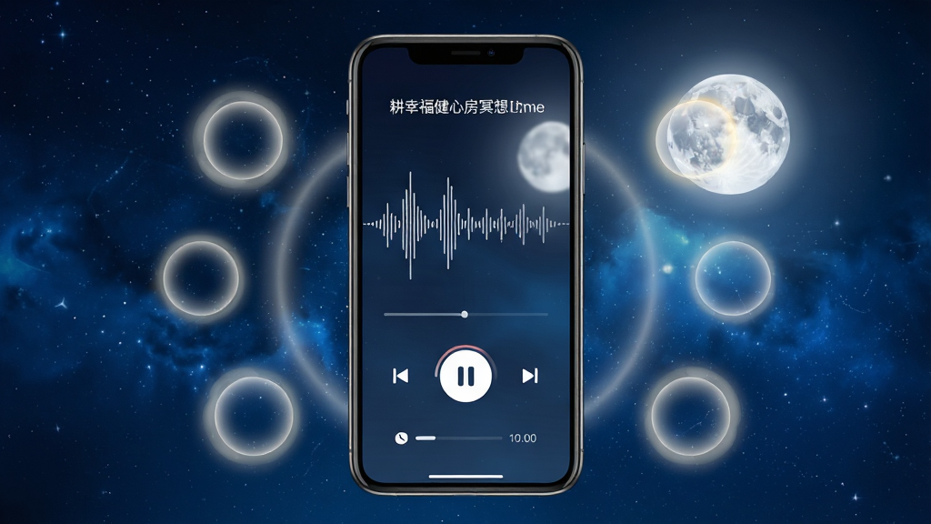 һ�Ÿ��Ҹ����ķ�ڤ�빦��ҳ��չʾͼ�������������ֻ���Ļ�ϵ�ڤ�벥�Ž��棬��ʾ��Ƶ���Ρ����Ű�ť��ʱ��������Ϊ����ɫ�ǿ�������¹⣬��Χ�����ŷ���ĺ�������ԲȦ�����־��У�����������꣬ϸ�������ֽ����ࡢ��ť���������ʸ���ɾ����޶���Ԫ��
