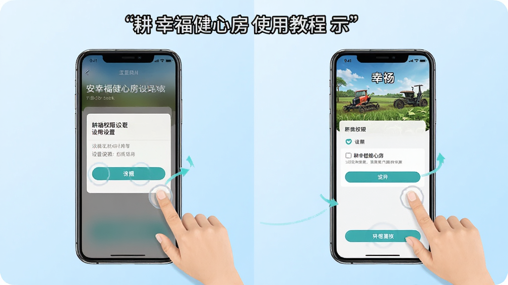 һ�Ÿ��Ҹ����ķ�ʹ�ý̳�ʾ��ͼ�������������ֻ���Ļ��ʾ��װȨ�����ý����APP��ҳ�棬�Ա�����ָ���������ʾ�⣬����Ϊǳ��ɫ���䣬�������ҷ�������������죬ϸ������������ѡ��Ͱ�ť�����ɼ������ʸ���ɾ����޶���Ԫ��