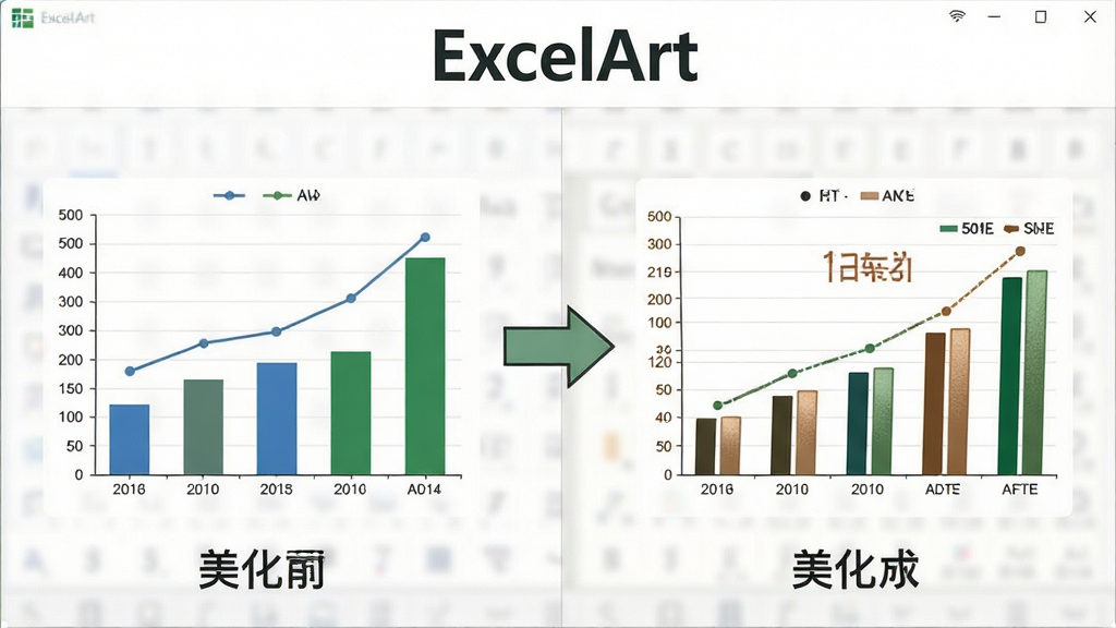 һ��ExcelArtһ���������ܵĲ���ʾ��ͼ�����������ʾ����ǰ����ͨͼ�����Ҳ���ʾ������ľ���ͼ�����м��ü�ͷ���ӱ�ʾת�����̣��������ơ�ExcelArt����ע�ڻ��涥�������岼�����ҶԱ����������Ϊ����ֱ�۵Ľ̳���ʾ�磬ϸ����ͻ������ǰ����Ӿ����죬��������������ɾ����޶���Ԫ��