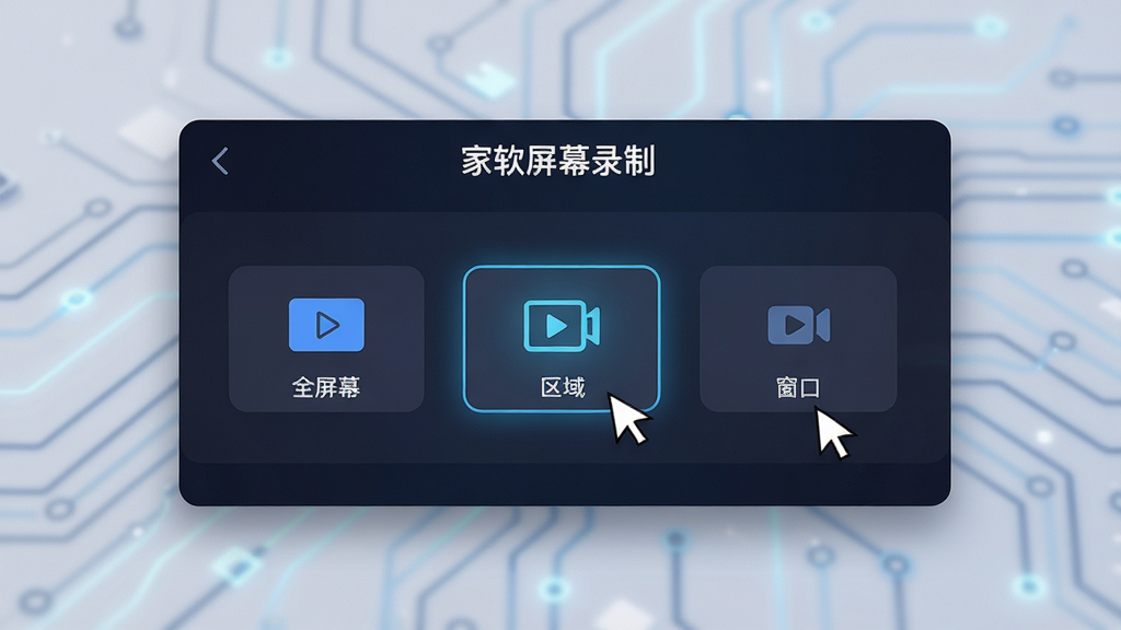 һ����������չʾͼ�����������Ǽ�����Ļ¼�Ƶ�¼��ģʽѡ����壬���������չʾȫ�������򡢴�������ѡ�ť������Ϊ��ɫ����Ƽ���񣬲���Ϊ�����Ű棬���Ϊ��ƽ��UI��ƣ�ϸ�ڰ�������ѡ�е�����¼��ͼ������ָ�룬���ʸ��壬����ɾ����޶���Ԫ�أ�ͼƬ�д�������