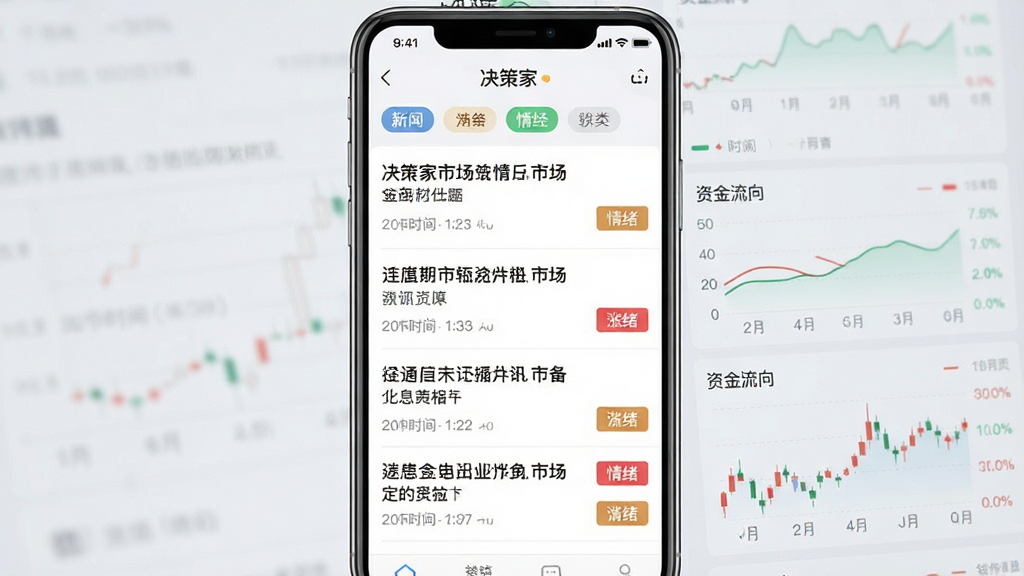 一张展示财经资讯与市场情绪分析界面的手机应用截图,画面主体为