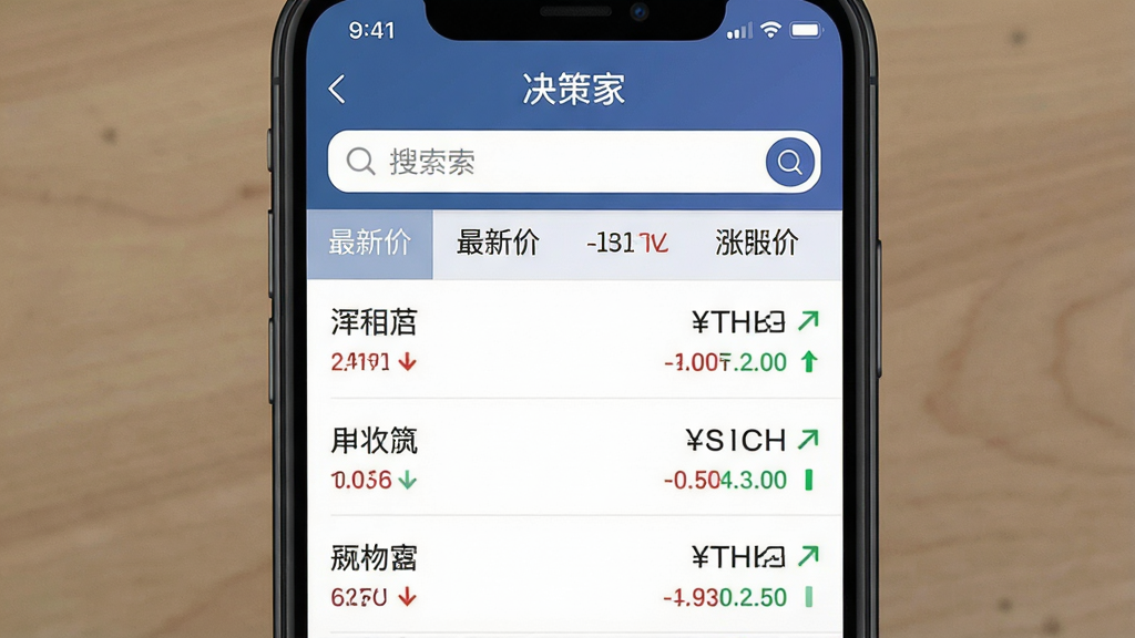 一张展示股票自选股列表的手机应用界面,画面主体为