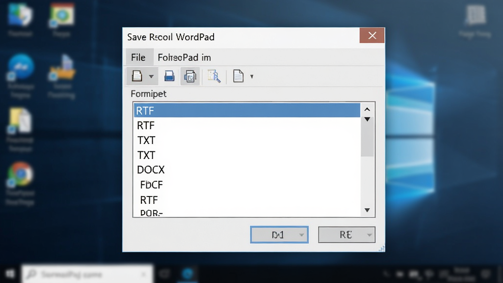 һ�ű���WordPad��ʽ�����Ե�ͼƬ��������WordPad�ı���Ի�����Ļ����ʾ�Ŷ����ļ���ʽѡ����RTF��TXT��DOCX������Ϊ���й�ͼ�����Ϊ�����������磬ϸ�ڰ����ļ���ʽ�����б������ɼ���������ģ�������棬���ʸ��塢�ɾ����޶���Ԫ��
