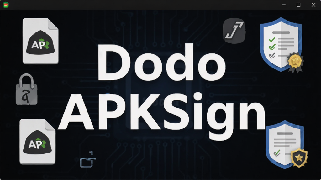 Dodo APKSign 软件主界面截图,画面中央是软件名称