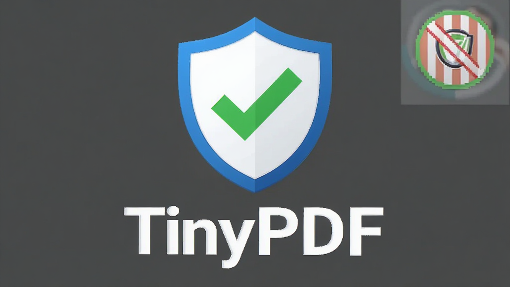 TinyPDF������ȫ��������չʾͼ������Ϊ����ͼ���롰TinyPDF��������ϣ����־��У��Ű��࣬���ȫ��������ϸ�ڰ�����ɫ�Թ����޹���ʶ�����ʸɾ������޶���Ԫ��