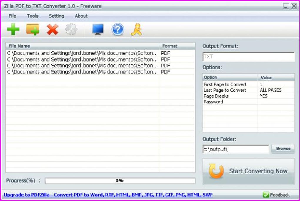 Zilla TXT To PDF Converter 安卓版 转换界面