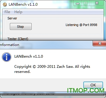 LANBench 局域网测速 软件界面 截图