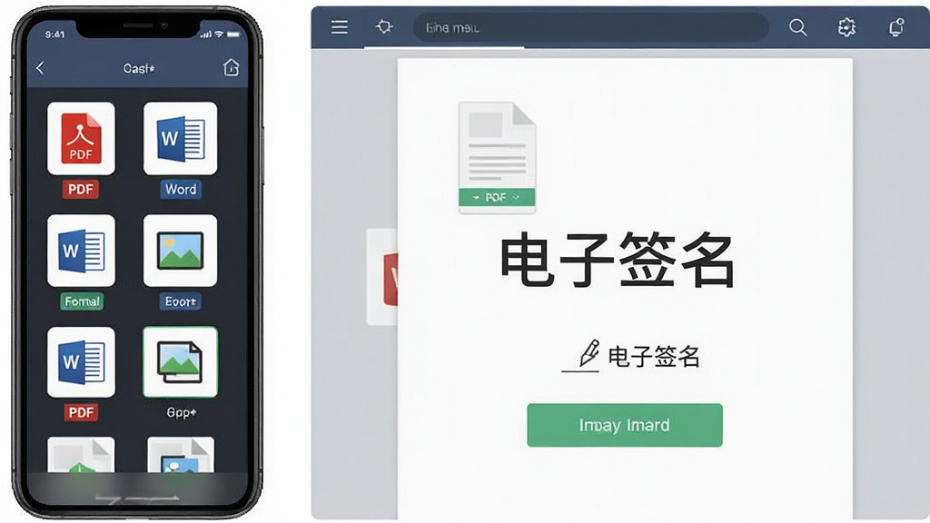 ����ǩ���������ʽ���빦��չʾ���������Ϊ�ֻ���Ļ��ʾ�ļ�ѡ���б�������PDF��Word��ͼƬ��ͼ�꣬�Ҳ�Ϊ�ĵ�ǩ��Ԥ�����棬������