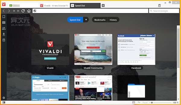 Vivaldi浏览器 分屏操作 界面截图